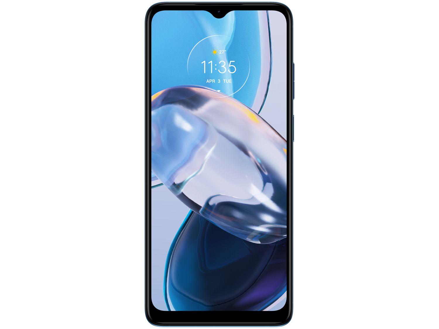 Smartphone Motorola Moto E22 64GB Azul 4G 4GB RAM 6,5” Câm. Dupla + Selfie 5MP Dual Chip