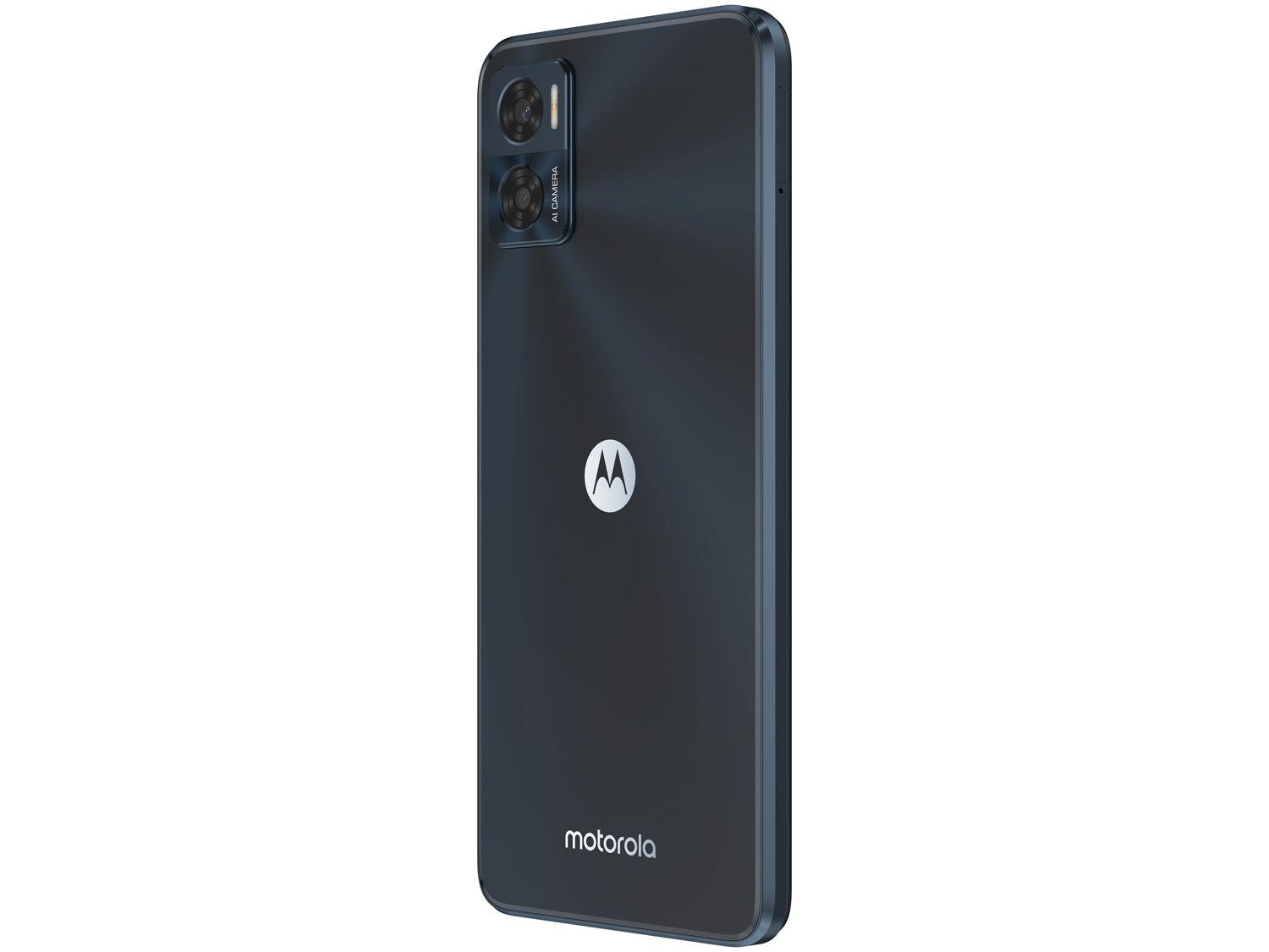 Smartphone Motorola Moto E22 64GB Preto 4G 4GB RAM 6,5” Câm. Dupla + Selfie 5MP Dual Chip