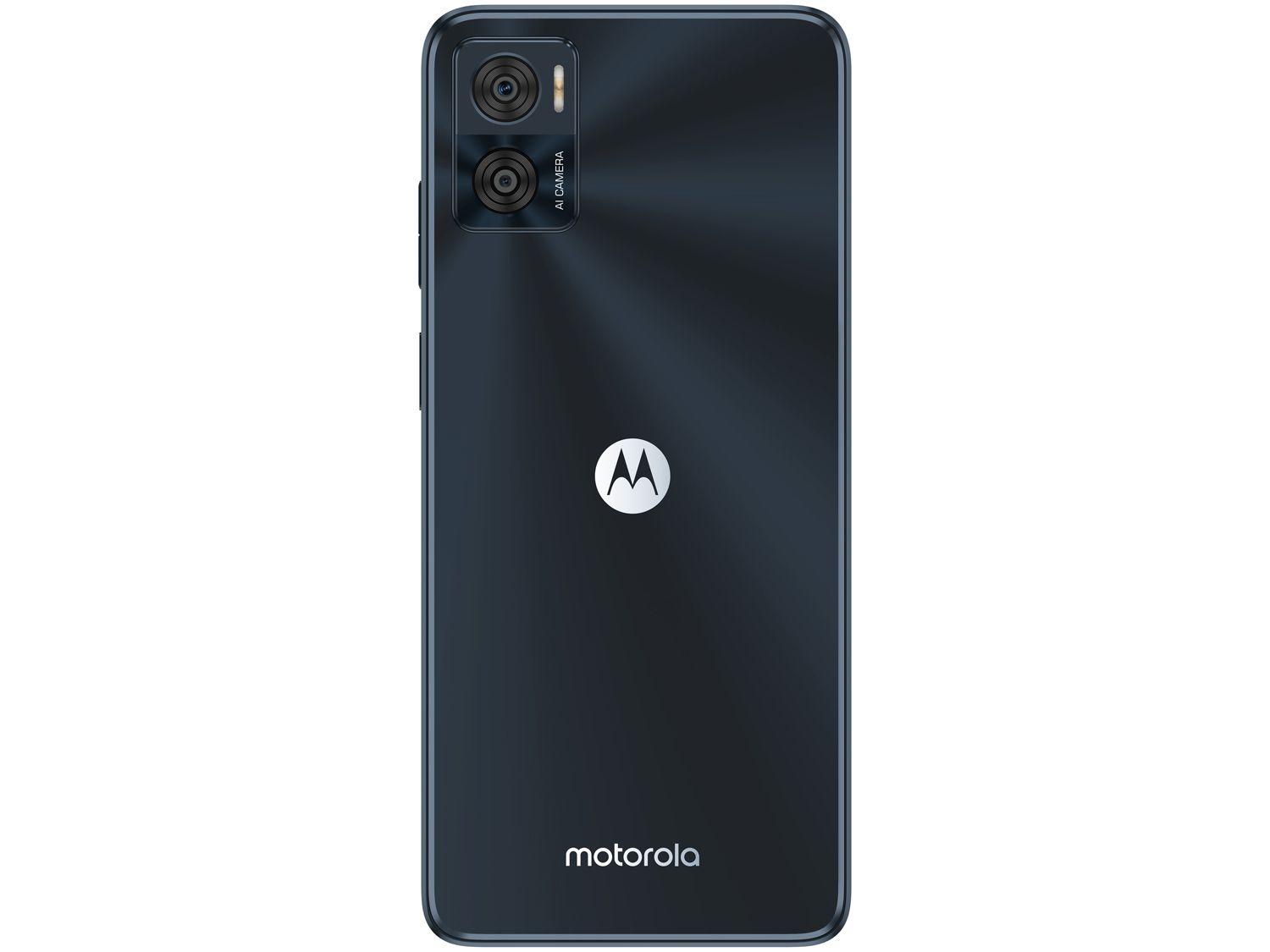 Smartphone Motorola Moto E22 64GB Preto 4G 4GB RAM 6,5” Câm. Dupla + Selfie 5MP Dual Chip