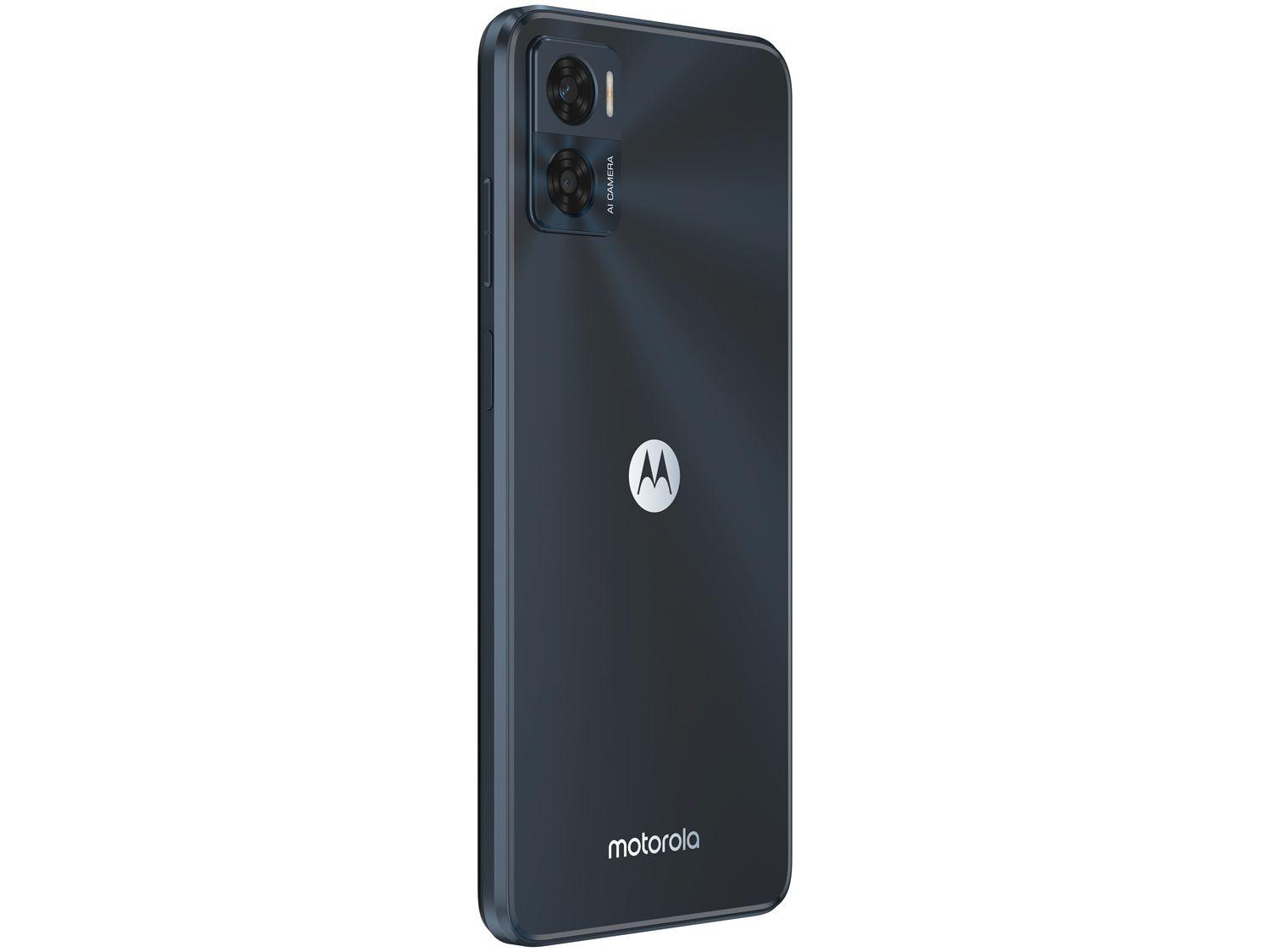 Smartphone Motorola Moto E22 64GB Preto 4G 4GB RAM 6,5” Câm. Dupla + Selfie 5MP Dual Chip