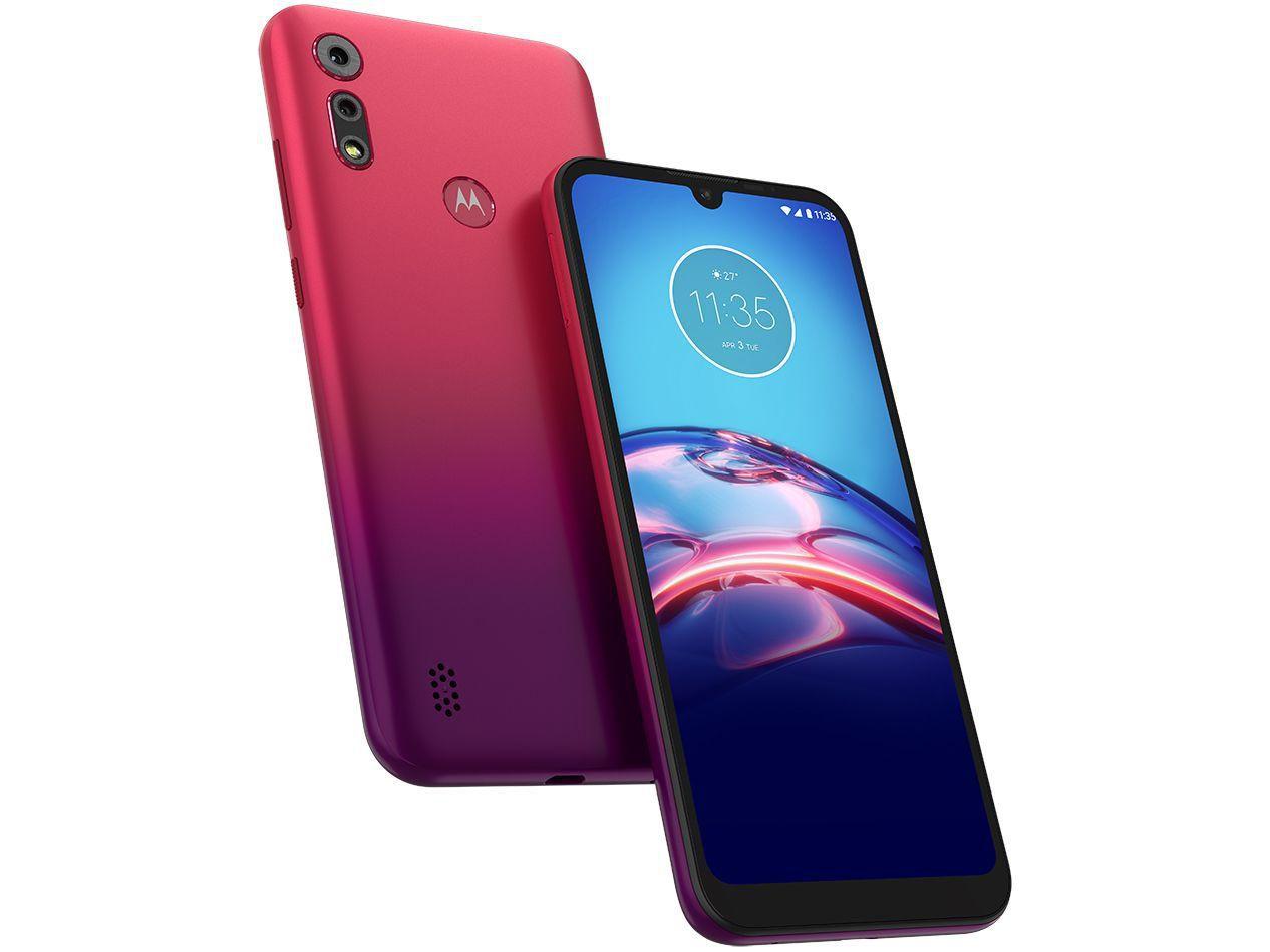 Smartphone Motorola Moto E6S 64GB Vermelho Magenta - 4G Octa-Core 4GB RAM 6,1” Câm. Dupla + Selfie 5MP