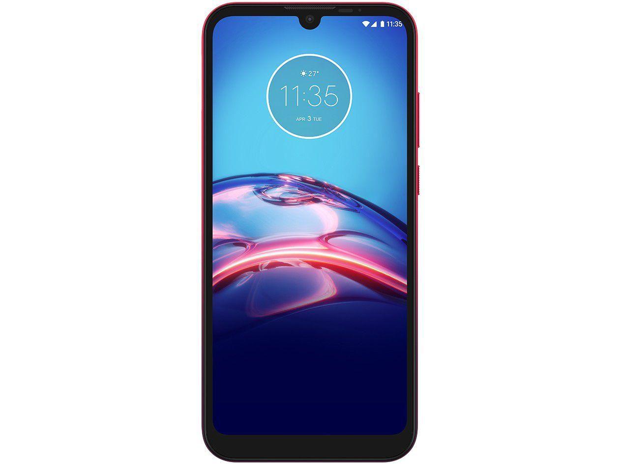 Smartphone Motorola Moto E6S 64GB Vermelho Magenta - 4G Octa-Core 4GB RAM 6,1” Câm. Dupla + Selfie 5MP