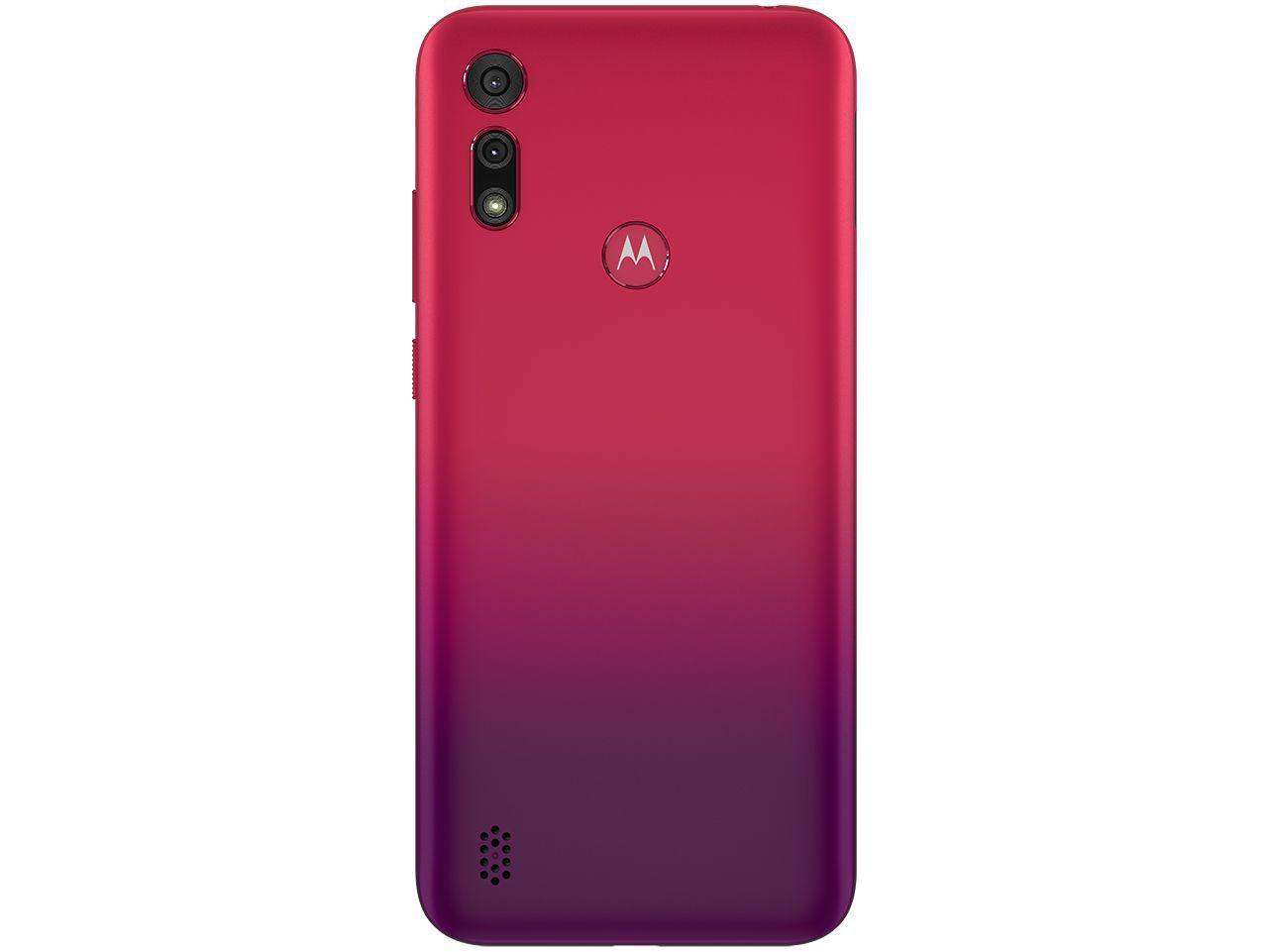 Smartphone Motorola Moto E6S 64GB Vermelho Magenta - 4G Octa-Core 4GB RAM 6,1” Câm. Dupla + Selfie 5MP