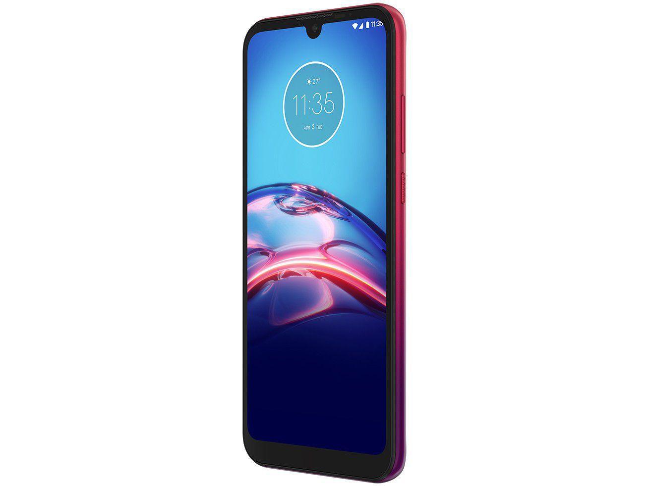 Smartphone Motorola Moto E6S 64GB Vermelho Magenta - 4G Octa-Core 4GB RAM 6,1” Câm. Dupla + Selfie 5MP