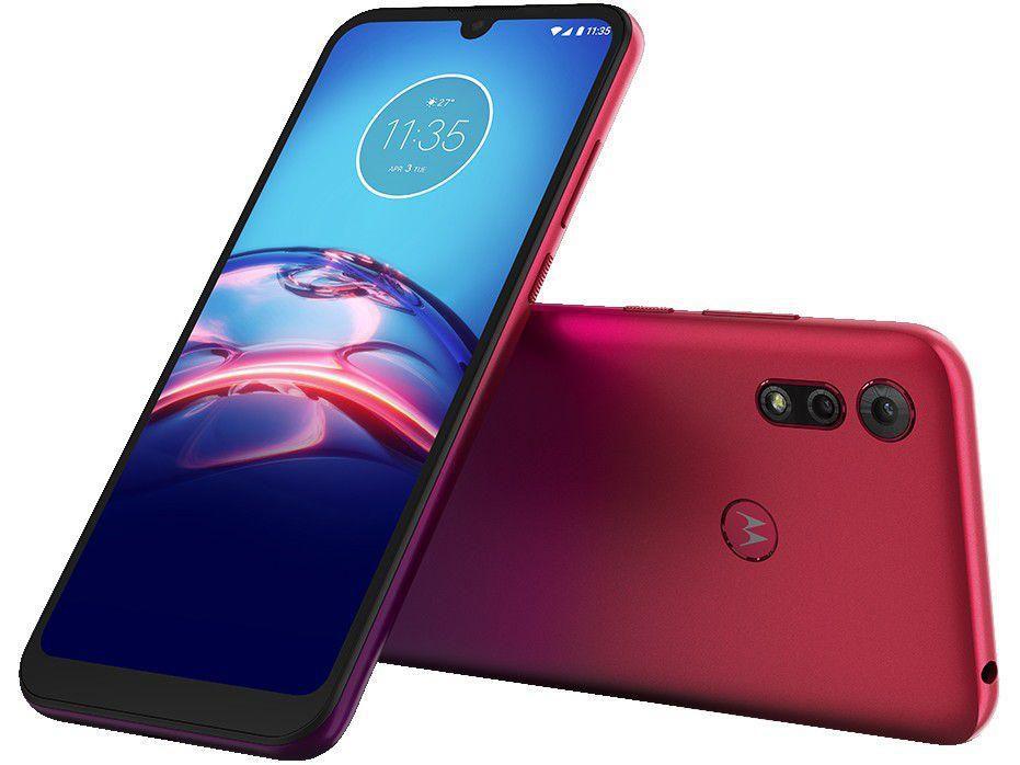 Smartphone Motorola Moto E6S 64GB Vermelho Magenta - 4G Octa-Core 4GB RAM 6,1” Câm. Dupla + Selfie 5MP