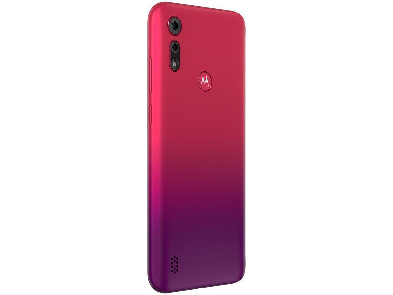 Smartphone Motorola Moto E6S 64GB Vermelho Magenta - 4G Octa-Core 4GB RAM 6,1” Câm. Dupla + Selfie 5MP