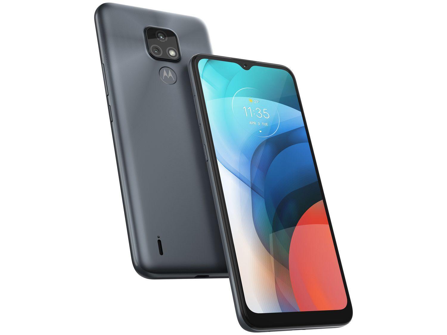 Smartphone Motorola Moto E7 32GB Cinza Metálico 4G Octa-Core 2GB RAM 6,5” Câm. Dupla + Selfie 5MP