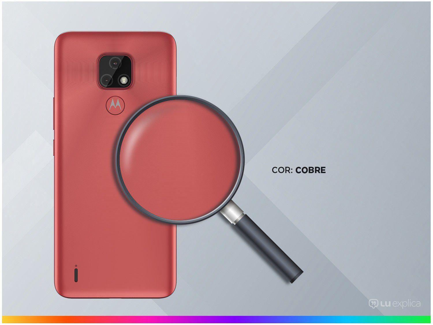 Smartphone Motorola Moto E7 64GB Cobre 4G Octa-Core 2GB RAM 6,5” Câm. Dupla + Selfie 5MP