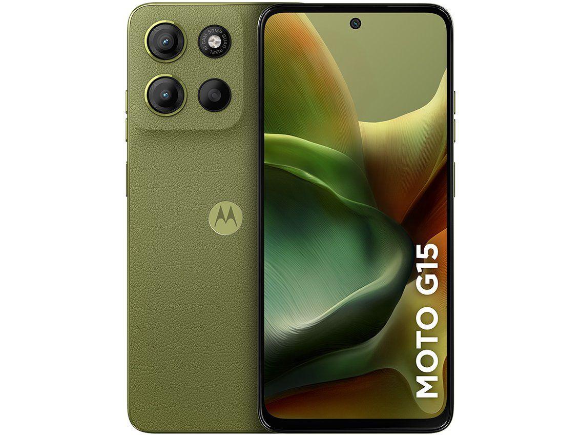Smartphone Motorola Moto G15 256GB Verde 4G 4GB RAM 6,7" Câm. Dupla Selfie 8MP