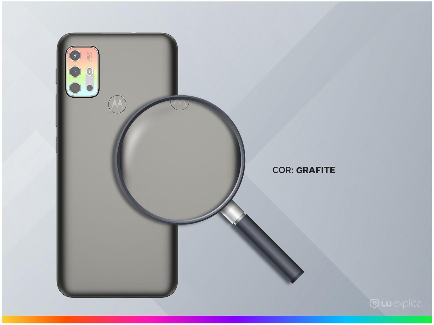 Smartphone Motorola Moto G20 64GB Grafite 4G 4GB RAM Tela 6,5” Câm. Quadrupla + Câm Selfie 13MP