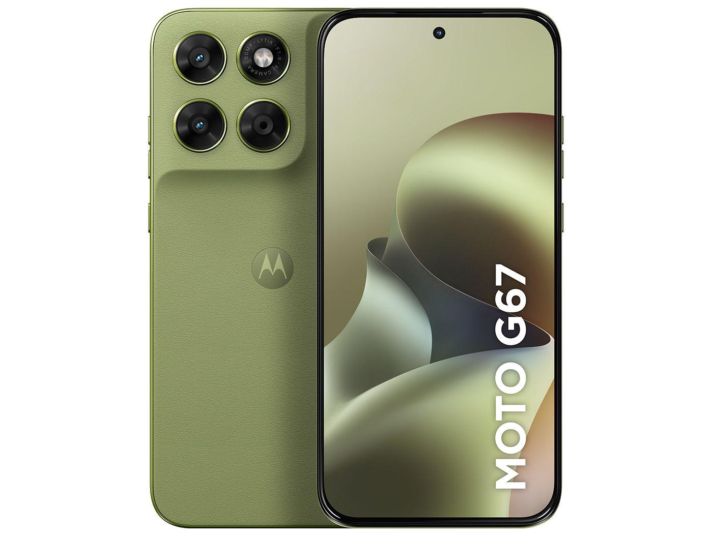 Smartphone Motorola Moto G67 256GB 5G 12GB RAM Verde Claro 6,8" Câm. Tripla + Selfie 32MP