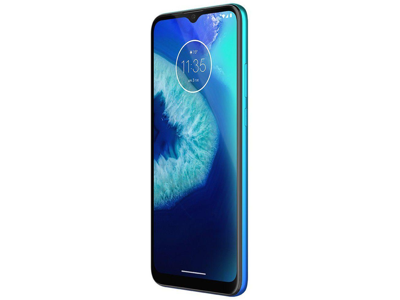 Smartphone Motorola Moto G8 Power Lite 64GB Aqua 4G Octa-Core 4GB RAM 6,5” Câm. Tripla + Selfie 8MP