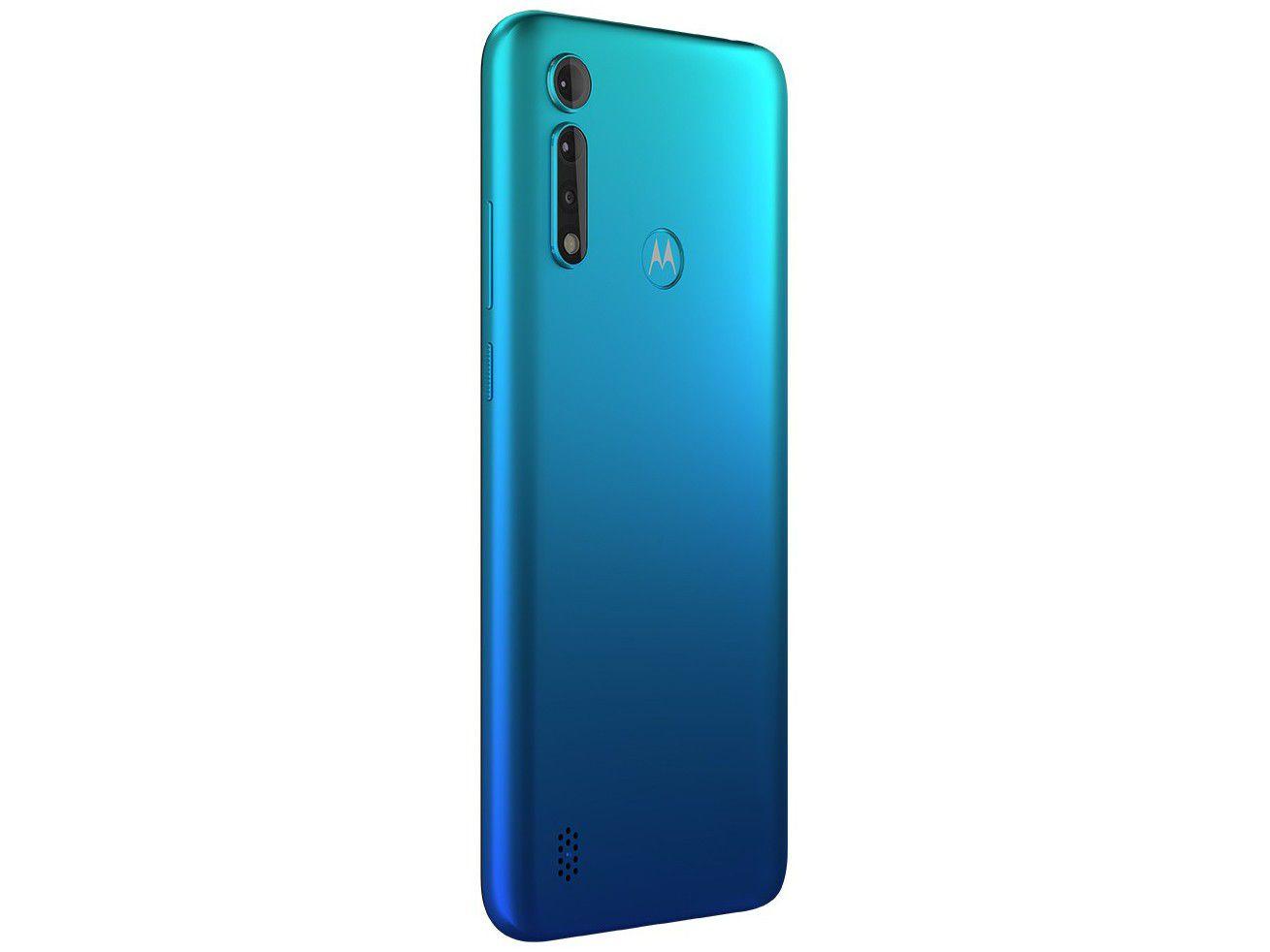 Smartphone Motorola Moto G8 Power Lite 64GB Aqua 4G Octa-Core 4GB RAM 6,5” Câm. Tripla + Selfie 8MP