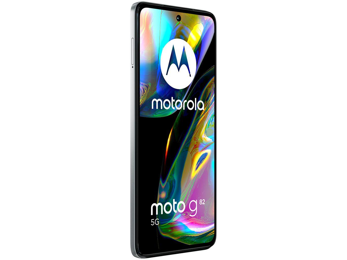 Smartphone Motorola Moto G82 128GB Branco 5G Octa-Core 6GB RAM 6,6” Câm. Tripla + Selfie 16MP