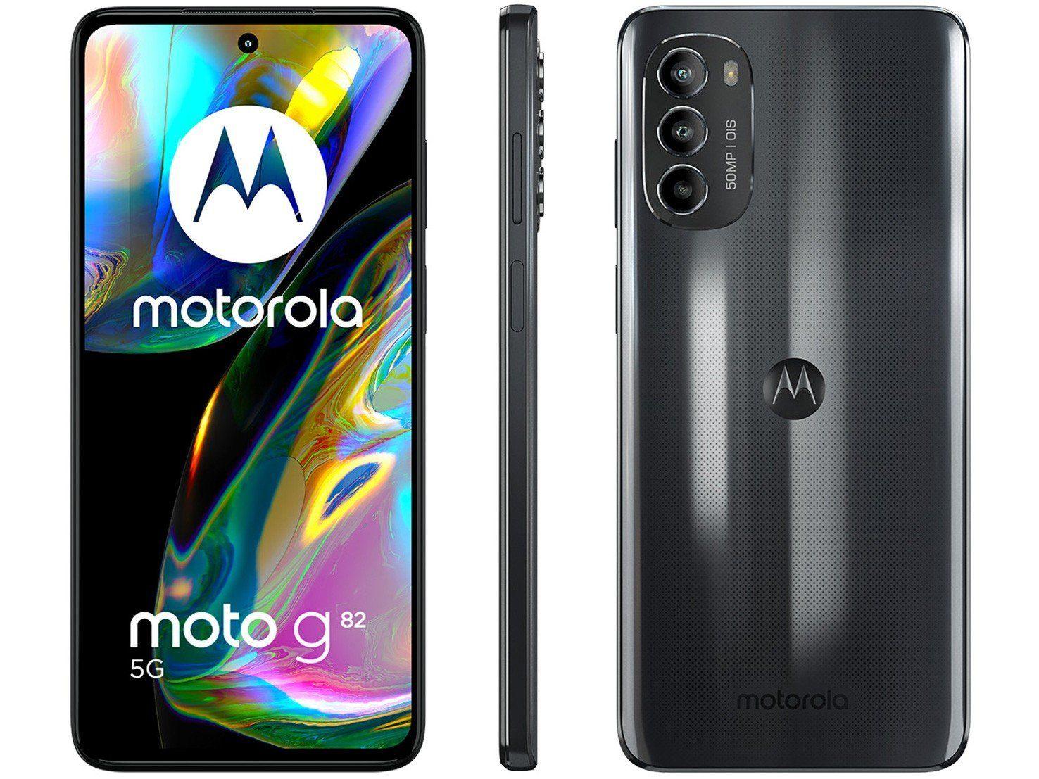 Smartphone Motorola Moto G82 128GB Preto 5G Octa-Core 6GB RAM 6,6” Câm. Tripla + Selfie 16M