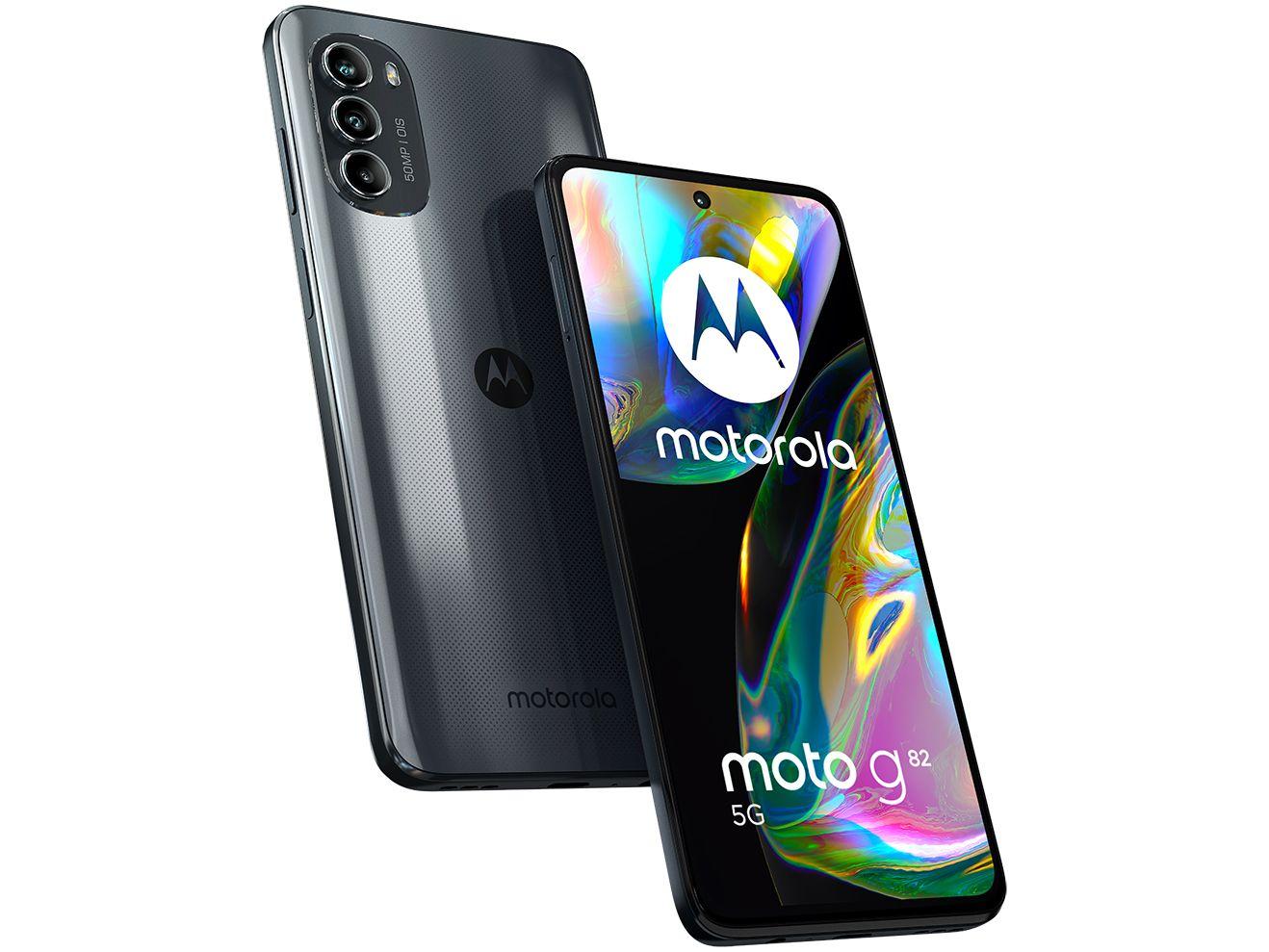 Smartphone Motorola Moto G82 128GB Preto 5G Octa-Core 6GB RAM 6,6” Câm. Tripla + Selfie 16MP
