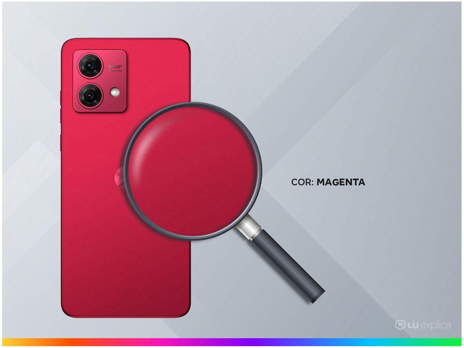 Smartphone Motorola Moto G84 256GB Magenta 5G Snapdragon 695 8GB RAM 6,55" Câm. Dupla + Selfie 16MP Dual Chip