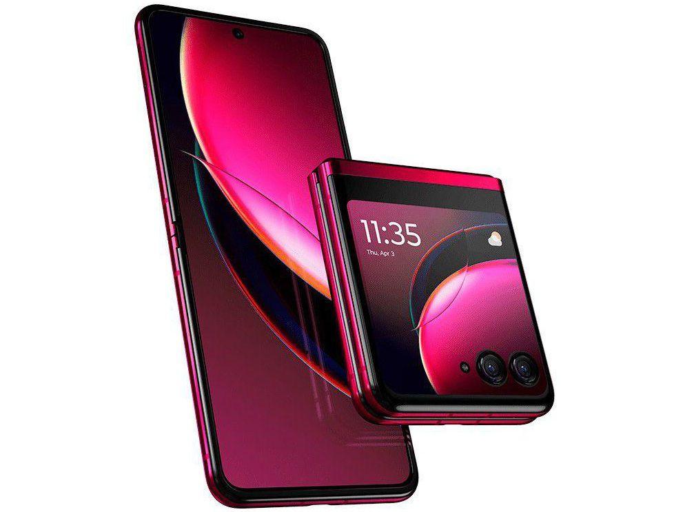 Smartphone Motorola Razr 40 Ultra 256GB Magenta 5G Snapdragon Octa-Core 4GB RAM 6,9" Câm. Dupla + Selfie 32MP