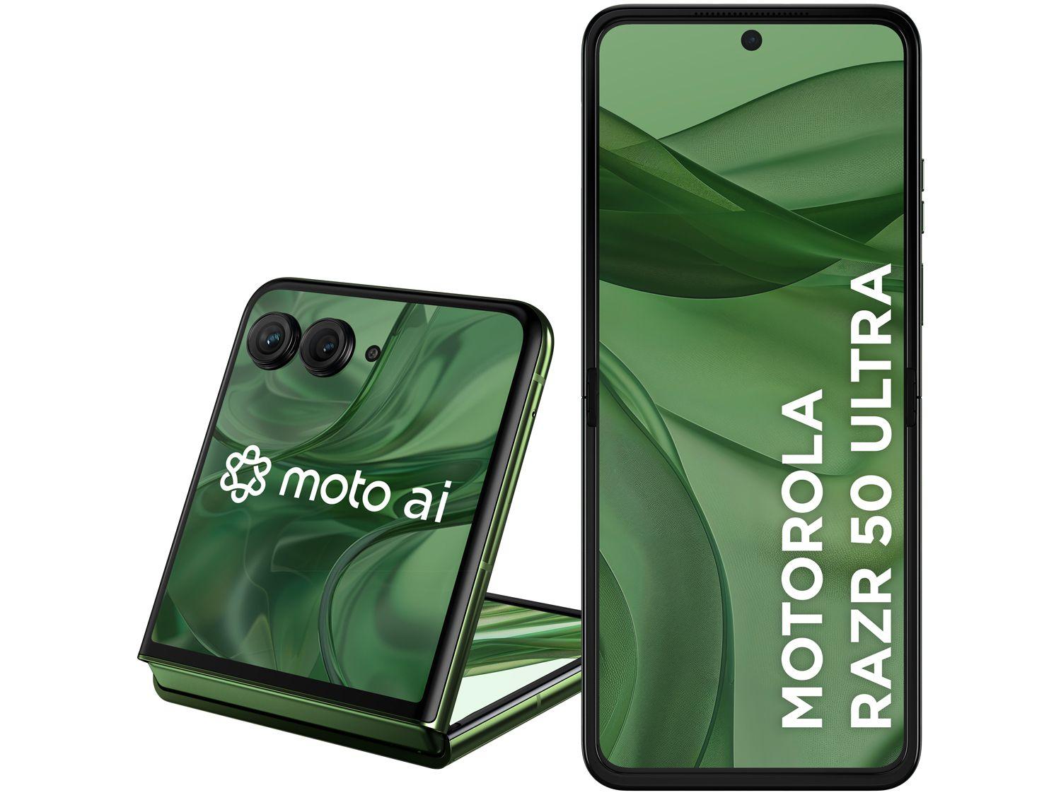 Smartphone Motorola Razr 50 Ultra 512GB Forest Green 5G 12GB RAM 6,9" Câm. Dupla + Selfie 32MP Dual Chip