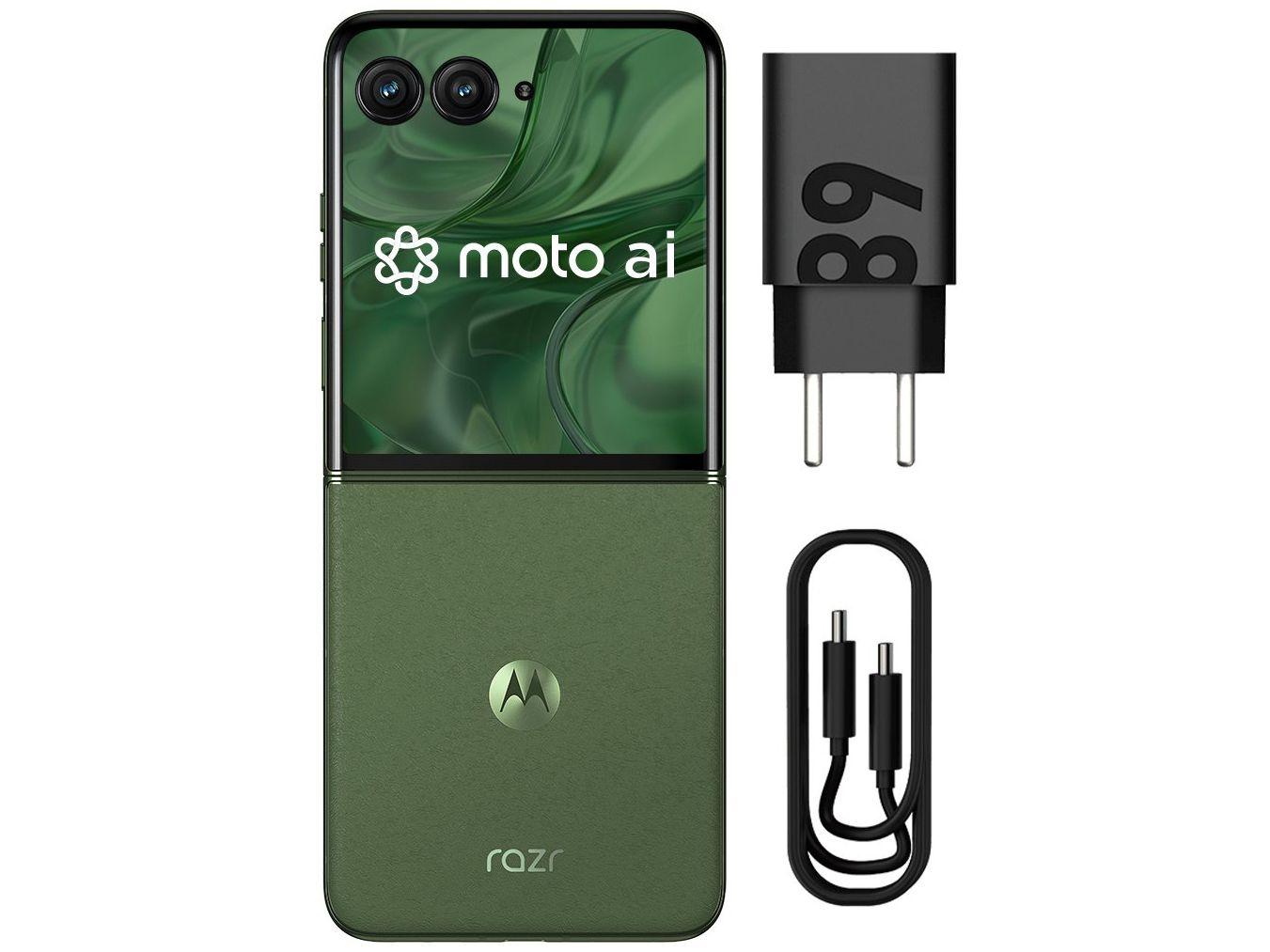 Smartphone Motorola Razr 50 Ultra 512GB Forest Green 5G 12GB RAM 6,9" Câm. Dupla + Selfie 32MP Dual Chip