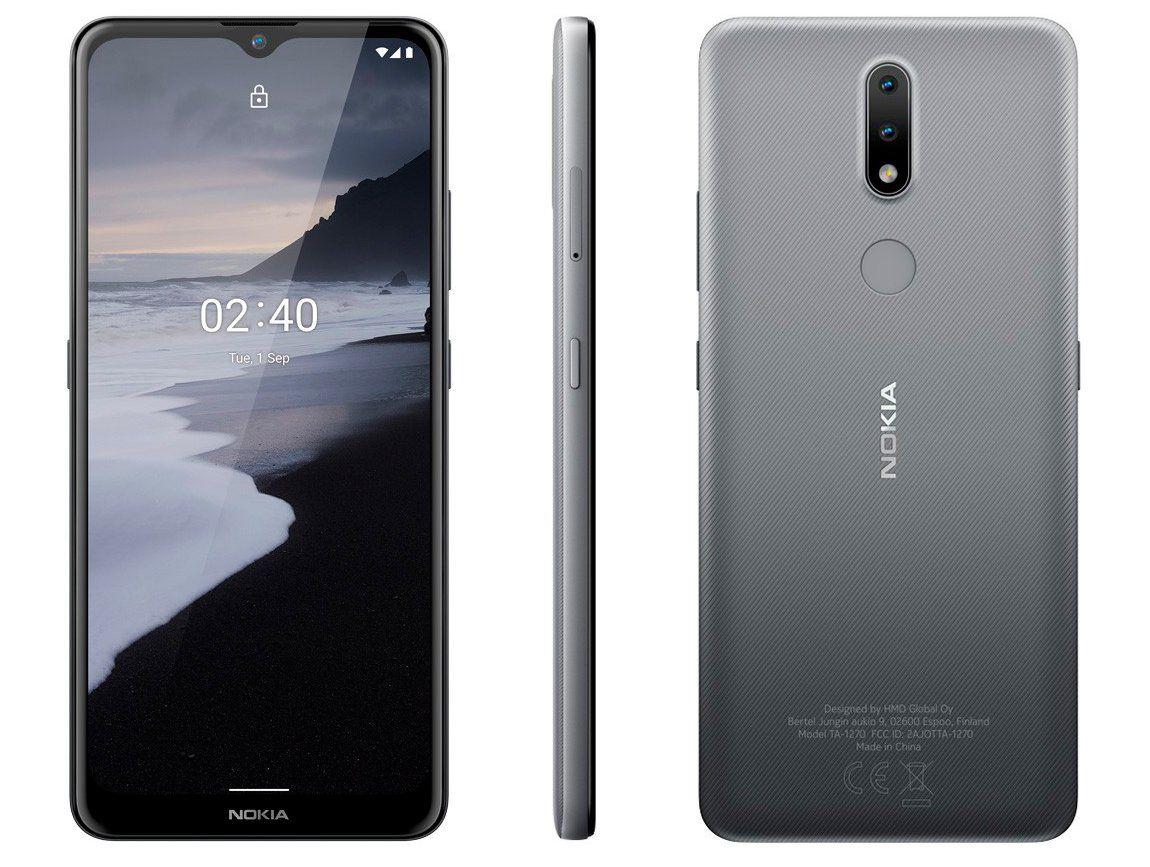 Smartphone Nokia 2.4 64GB Cinza 4G 3GB RAM 6,5” Câm. Dupla + Selfie 5MP com Pacote Offic