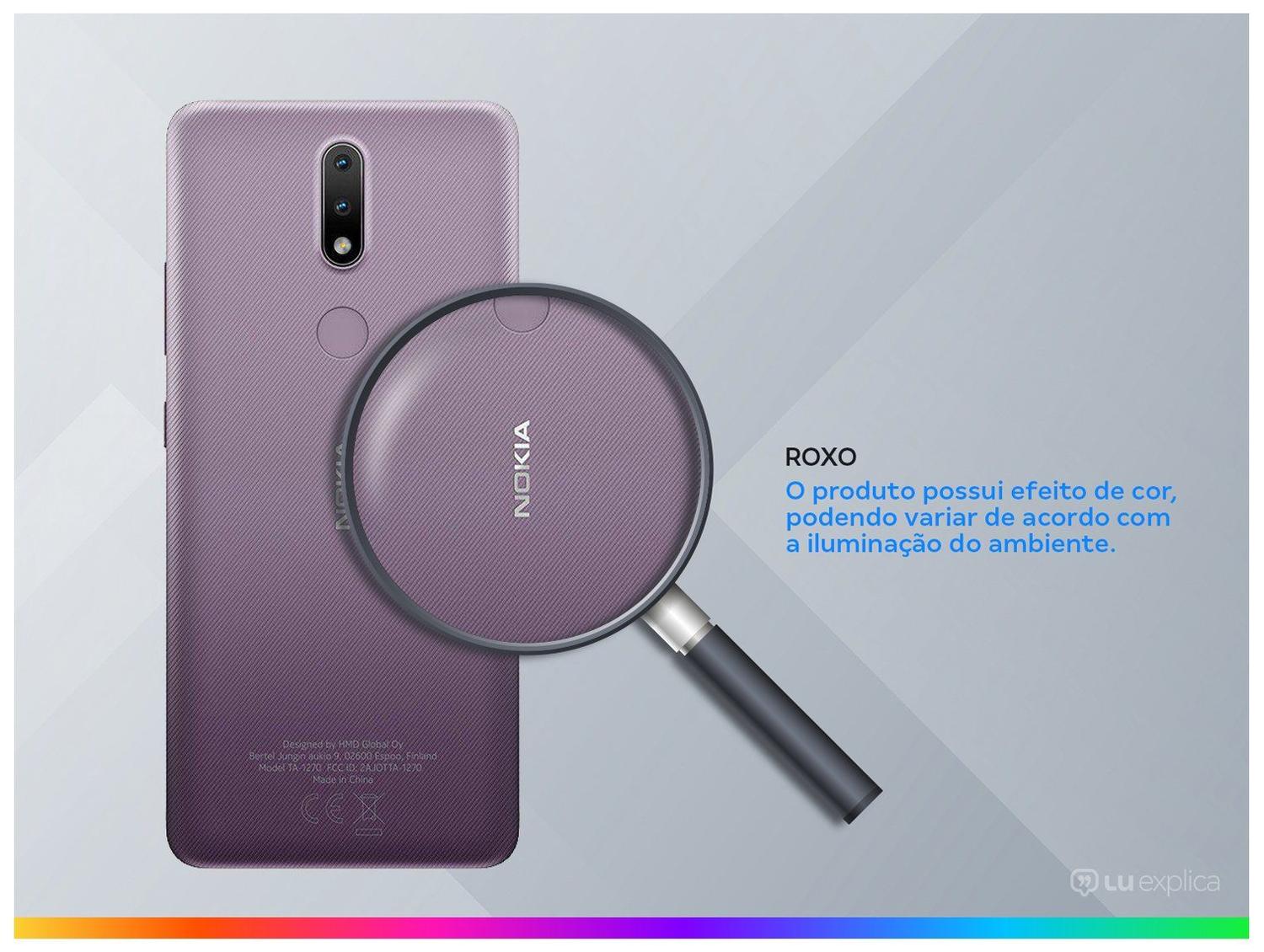 Smartphone Nokia 2.4 64GB Roxo 4G Octa-Core 3GB RAM Tela 6,5” Câm
