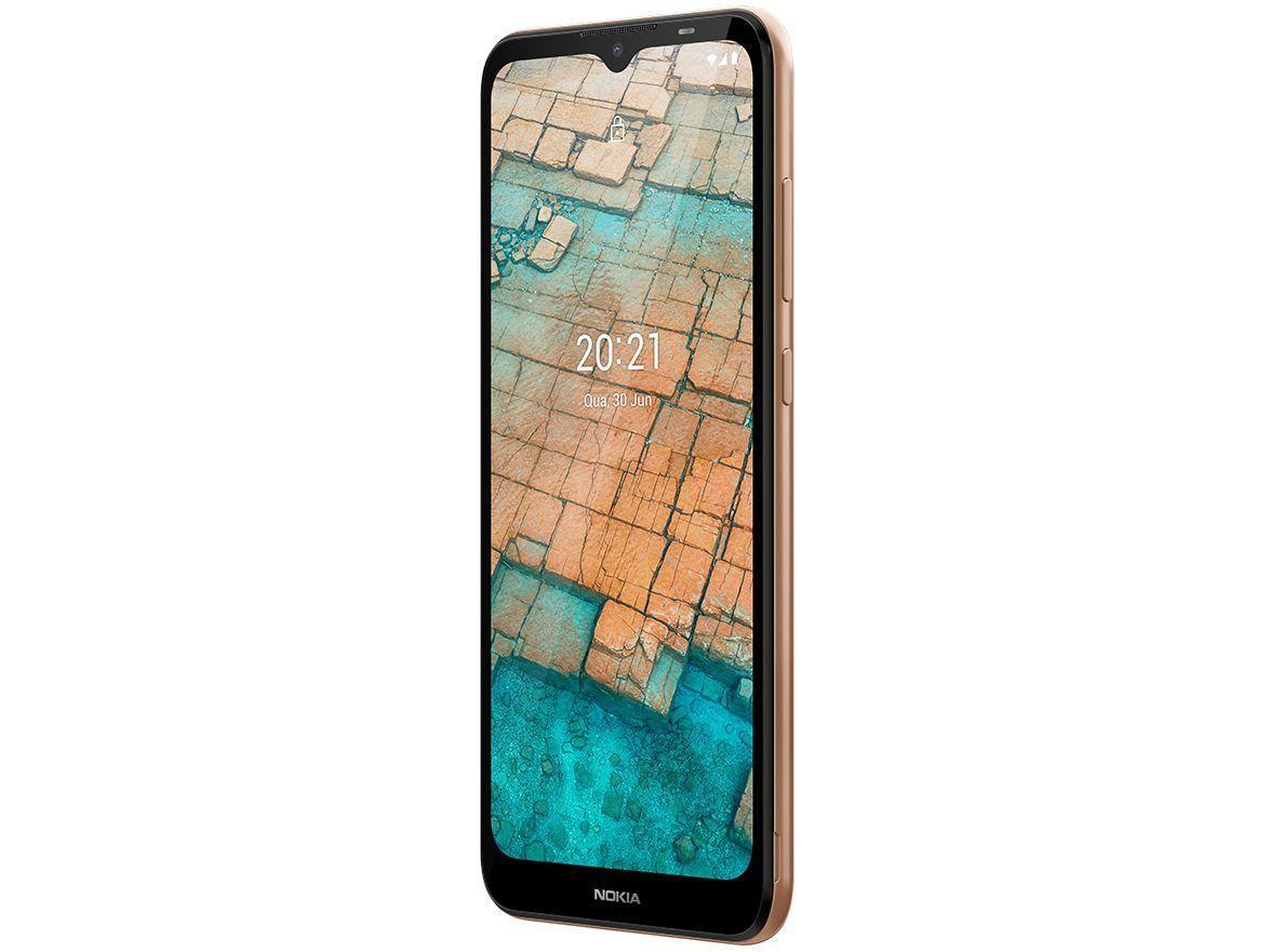 Smartphone Nokia C20 32GB Dourado 4G Octa-Core 2GB RAM Tela 6,5” Câm. 5MP + Câm. Selfie 5MP