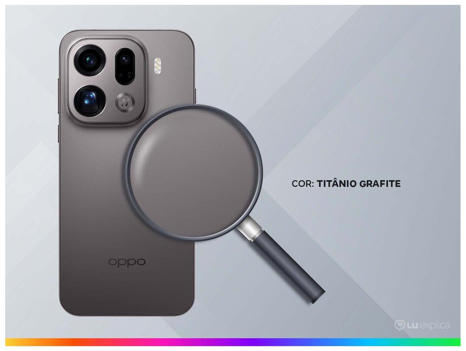 Smartphone OPPO Find X9 Pro 512GB 5G 28GB RAM Titânio Grafite 6,78