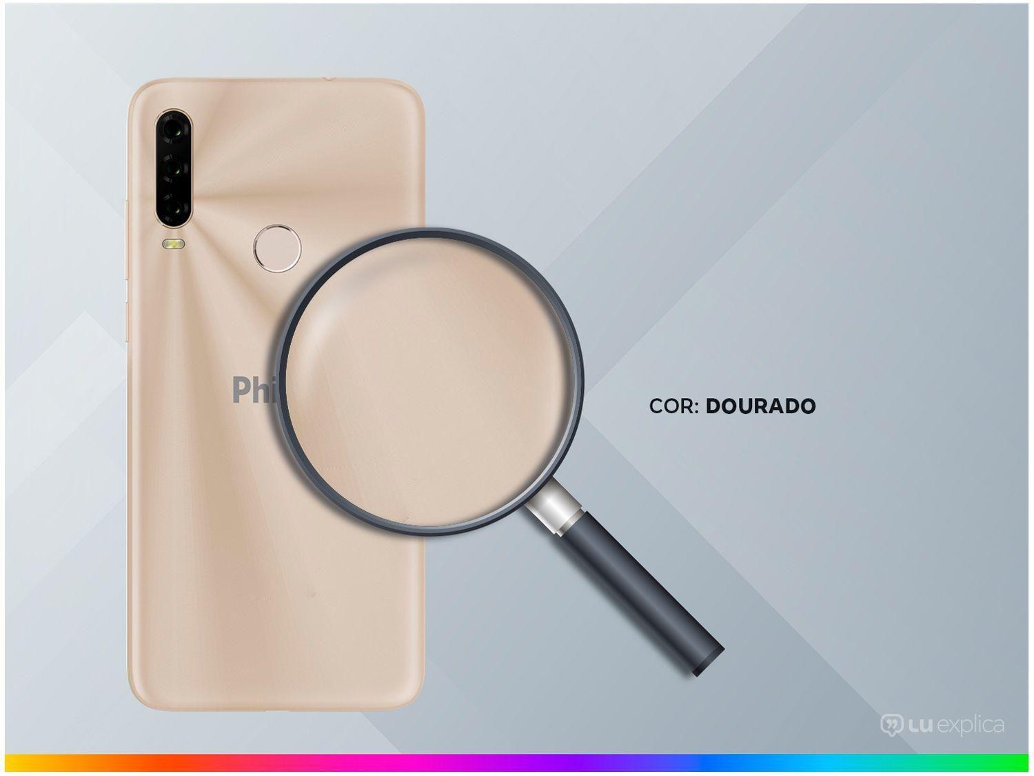 Smartphone Philco HIT P10 128GB Dourado 4G - Octa-Core 4GB 6,2” Câm. Tripla + Selfie 8MP