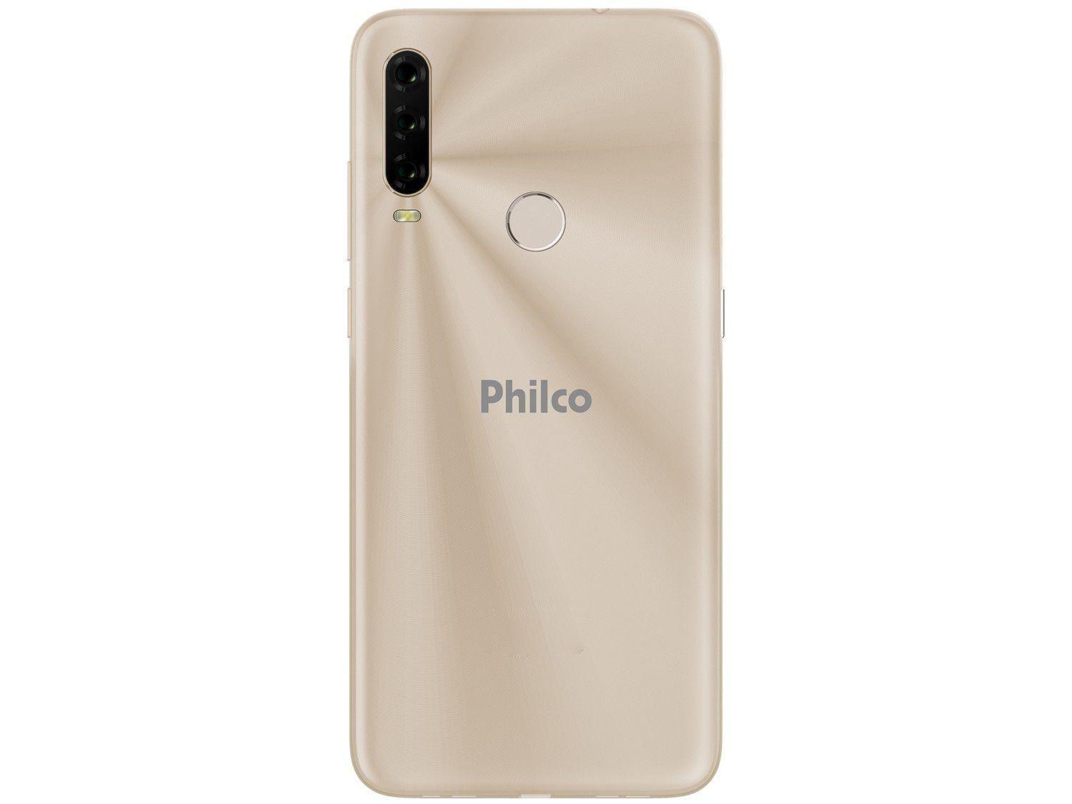 Smartphone Philco HIT P10 128GB Dourado 4G - Octa-Core 4GB 6,2” Câm. Tripla + Selfie 8MP