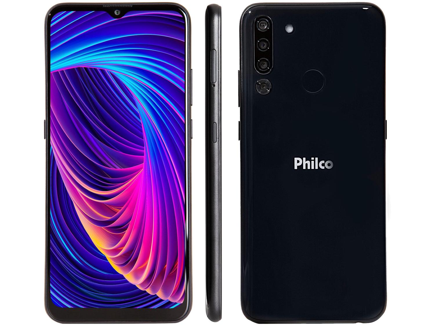 Smartphone Philco Hit P12 128GB Dark Blue 4G 4GB RAM Tela 6,52” Câm. Quádrupla + Selfie 8M