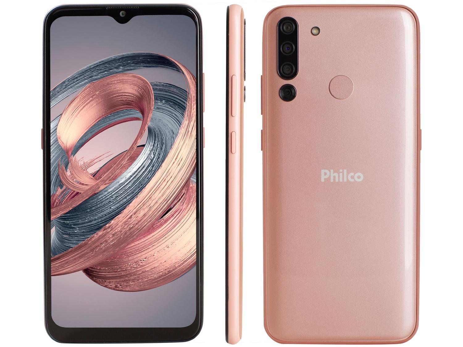 Smartphone Philco Hit P12 128GB Rose Gold 4G 4GB RAM Tela 6,52” Câm. Quádrupla + Selfie 8MP - 4GB RAM Tela 6,52” Câm. Quádrupla + Selfie 8MP