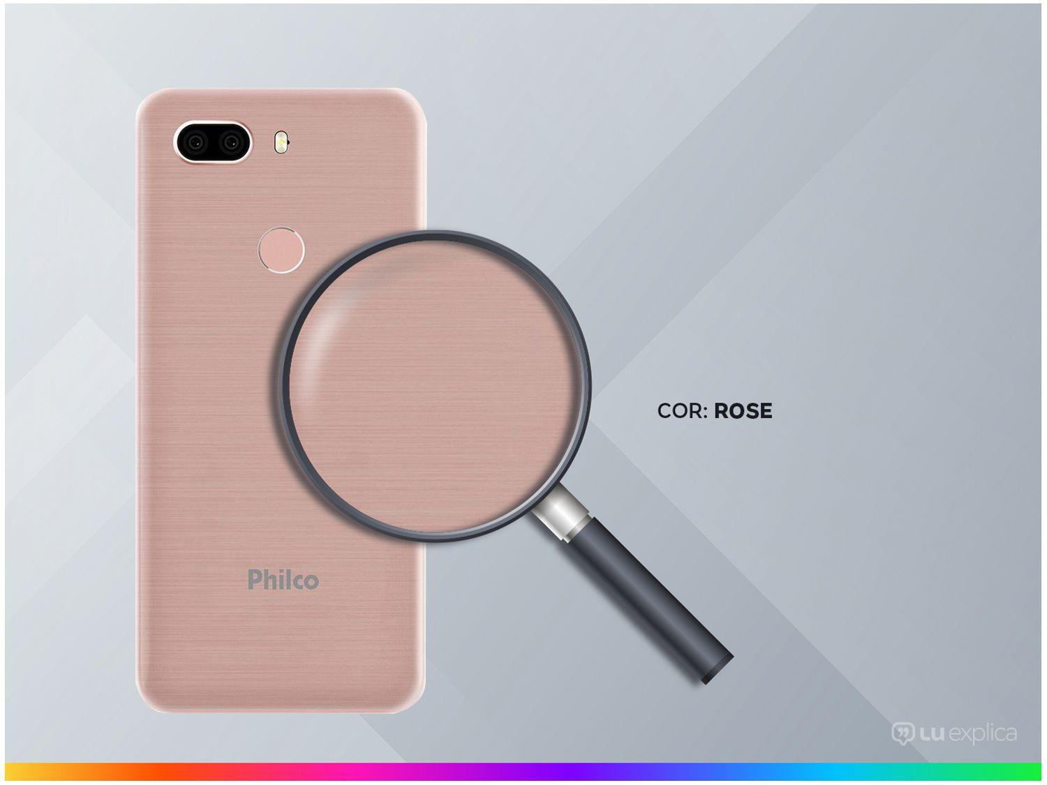 Smartphone Philco PCS02RG HIT MAX 128GB Rose - 4G 4GB RAM Tela 6” Câm. Dupla + Selfie 8MP