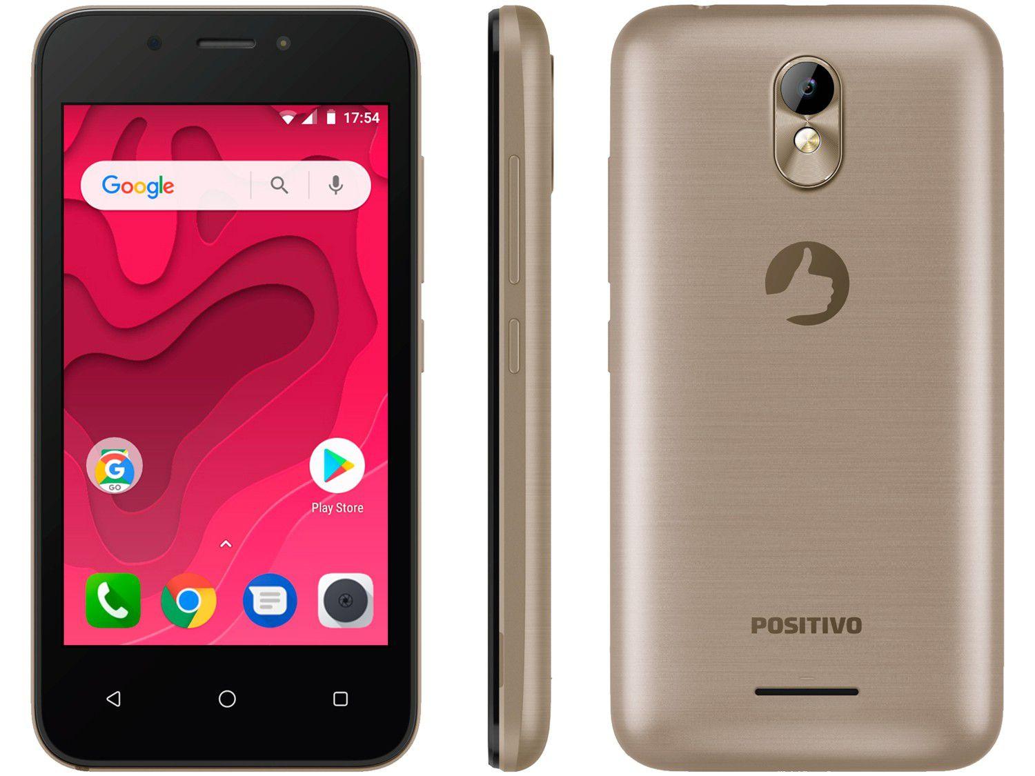 Smartphone Positivo Twist Mini 16GB Dourado 3G - Quad Core 512MB Câm. 5MP +  Câm. Selfie 5MP - Smartphone Positivo - Magazine Luiza