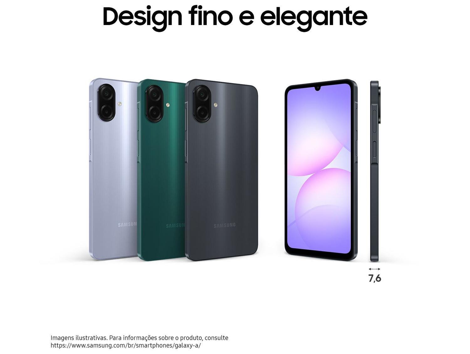 Smartphone Samsung A07 128GB Preto 4GB RAM Tela 6,7