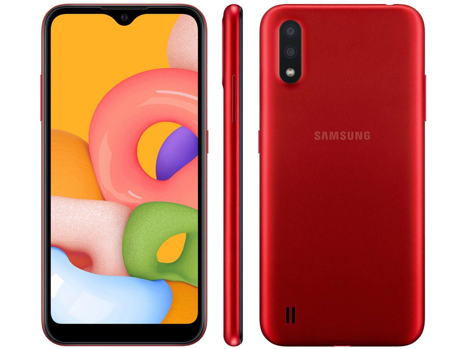 Smartphone Samsung Galaxy A01 32GB Vermelho 4GB