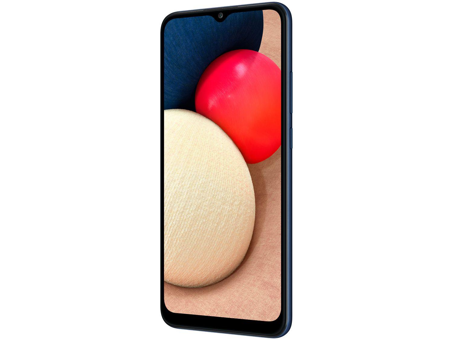 Smartphone Samsung Galaxy A02s 32GB Azul 3GB RAM 6,5" Câm. Tripla + Selfie 5MP Dual Chip