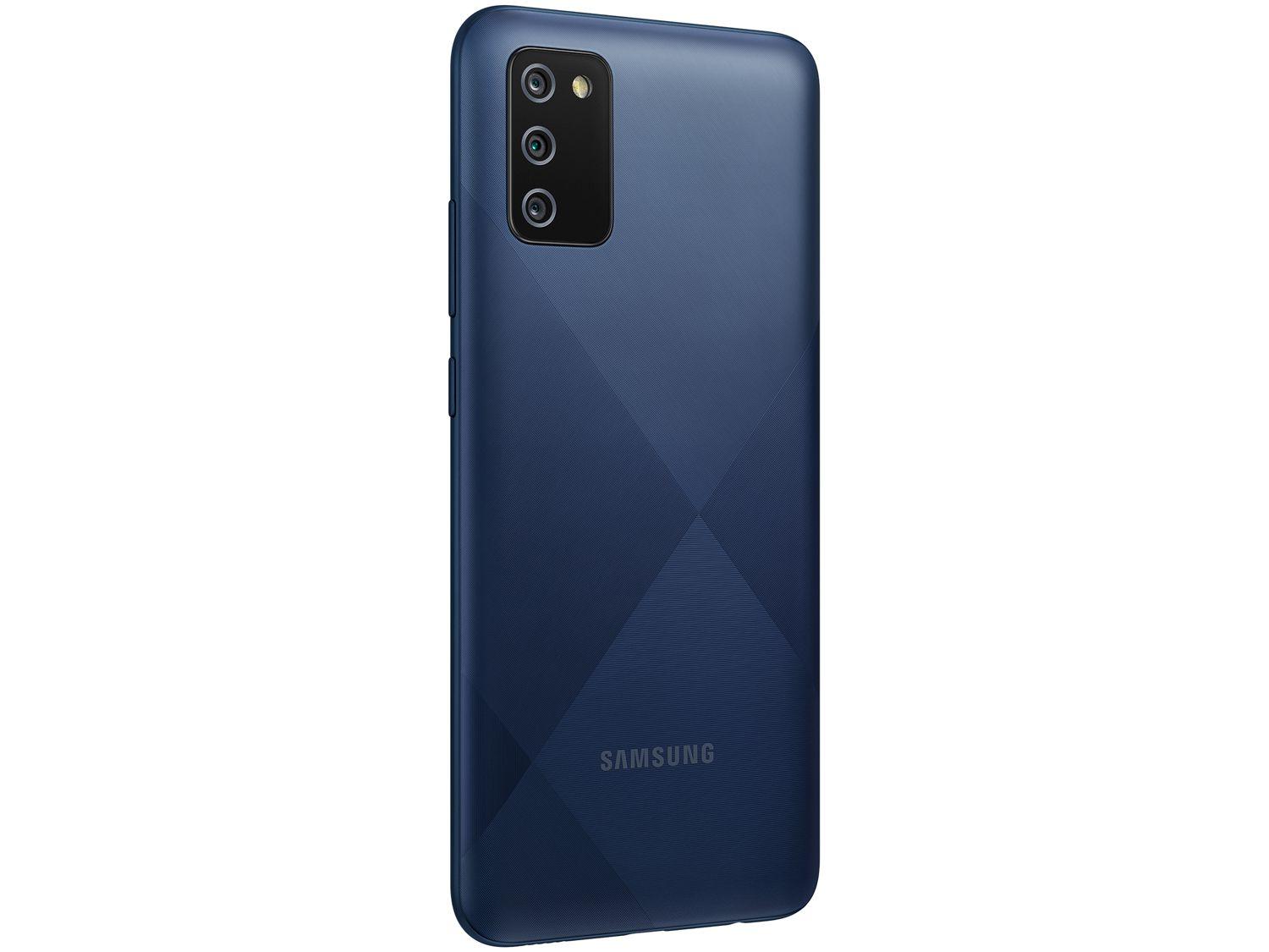 Smartphone Samsung Galaxy A02s 32GB Azul 3GB RAM 6,5" Câm. Tripla + Selfie 5MP Dual Chip