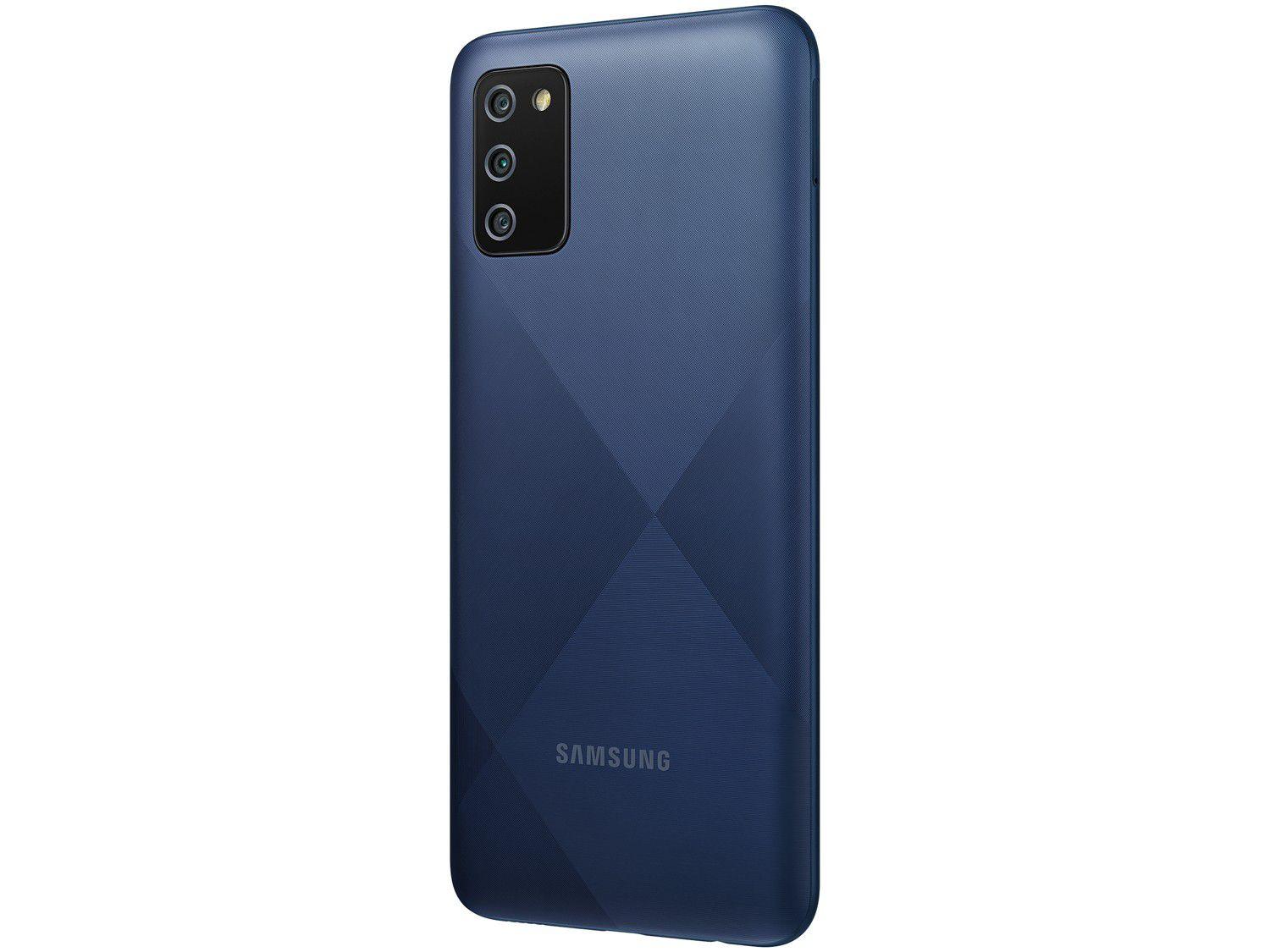 Smartphone Samsung Galaxy A02s 32GB Azul 3GB RAM 6,5" Câm. Tripla + Selfie 5MP Dual Chip