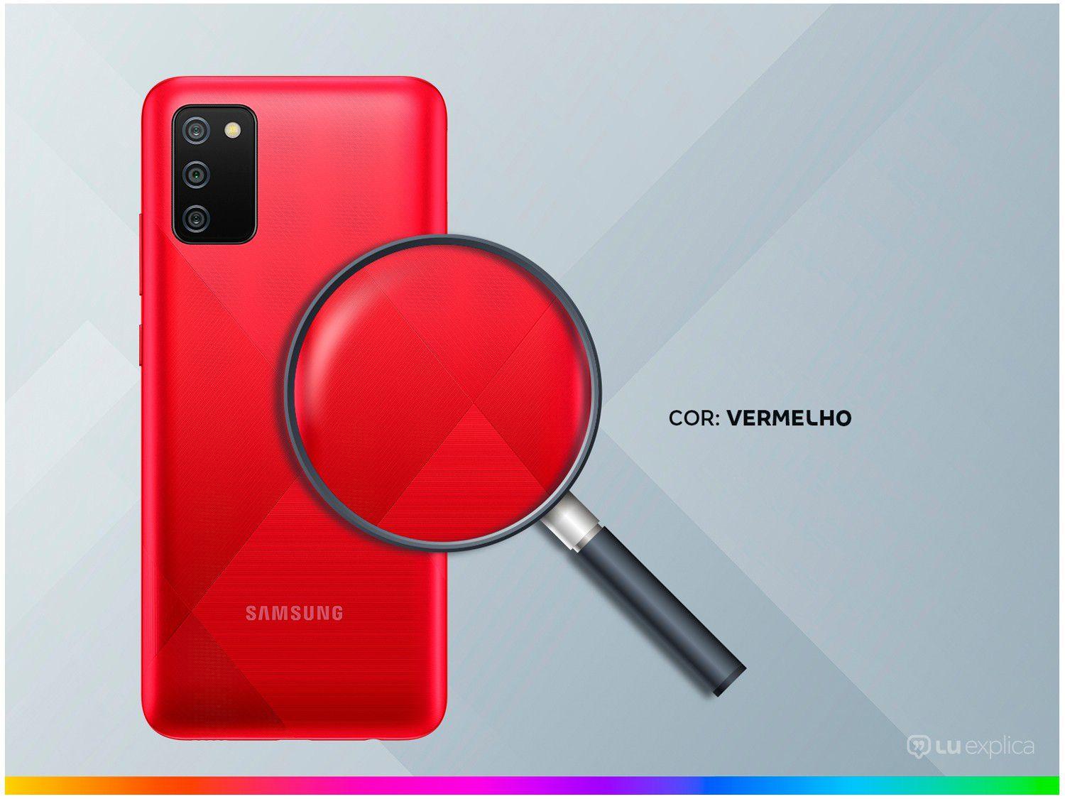 Smartphone Samsung Galaxy A02s 32GB Vermelho 4G 3GB RAM Tela 6,5" Câm. Tripla + Selfie 5MP