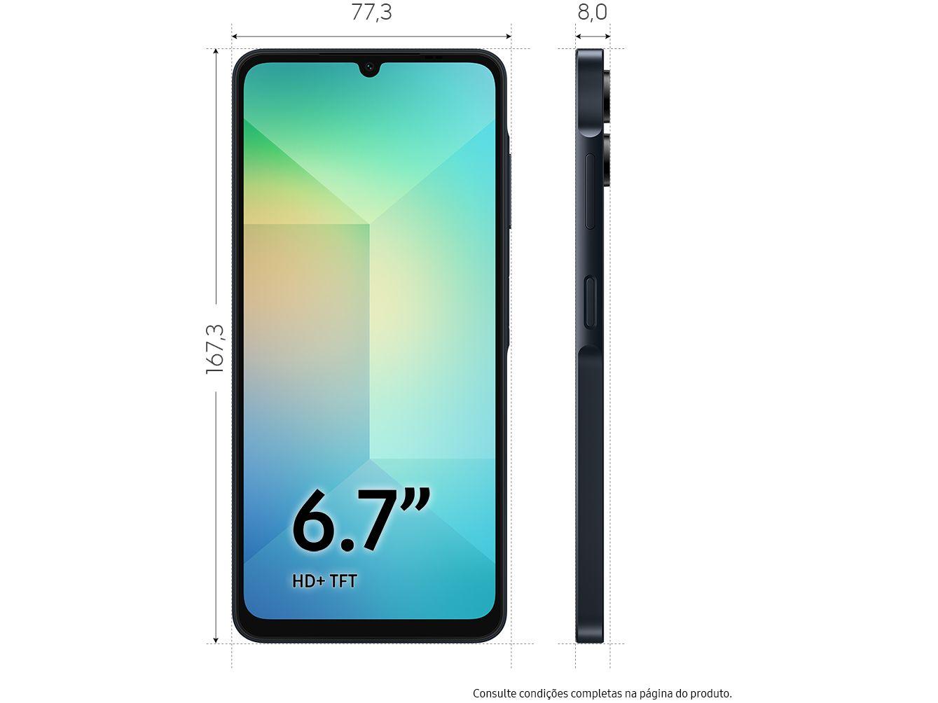 Samsung Galaxy A06 4GB/128GB ブラック Smartphone Samsung Galaxy A06 SM-A065MZKRZTO 4GB RAM 128GB Tela