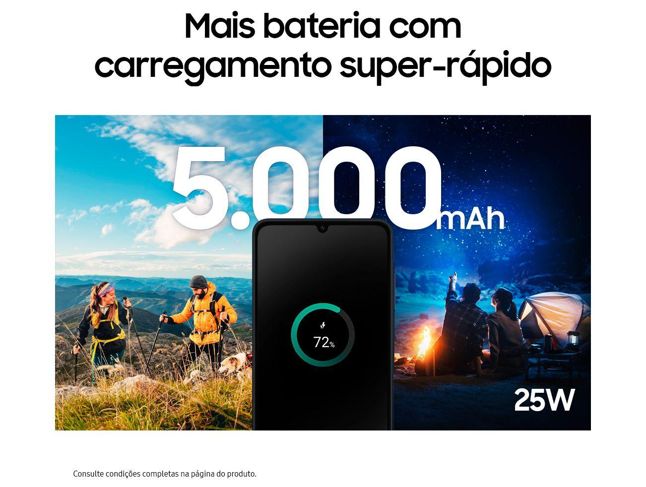 Smartphone Samsung Galaxy A06 5G 128GB 4GB RAM Cinza Câm. 50MP + Selfie 8MP