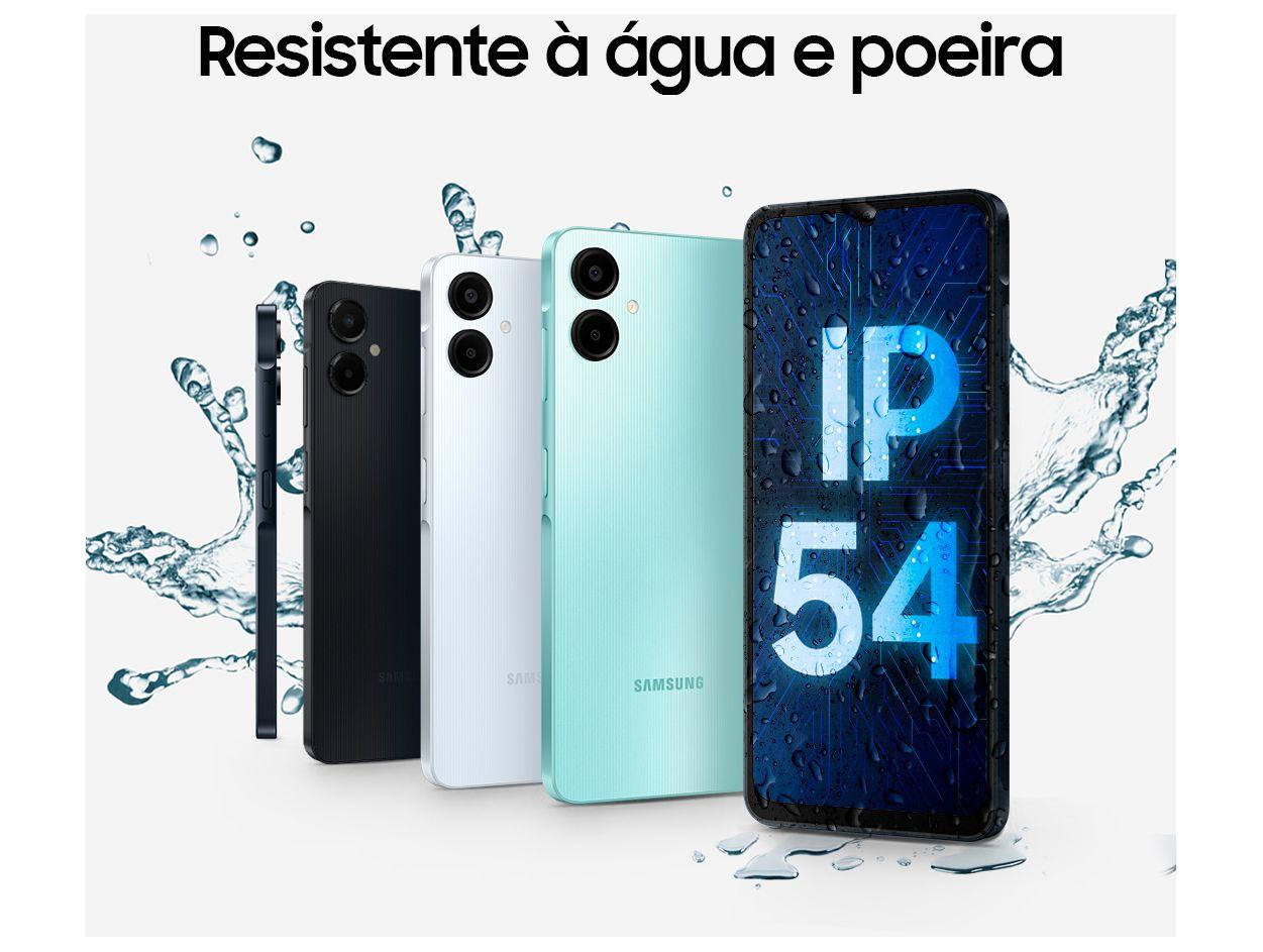 Smartphone Samsung Galaxy A06 5G 128GB 4GB RAM Cinza Câm. 50MP + Selfie 8MP