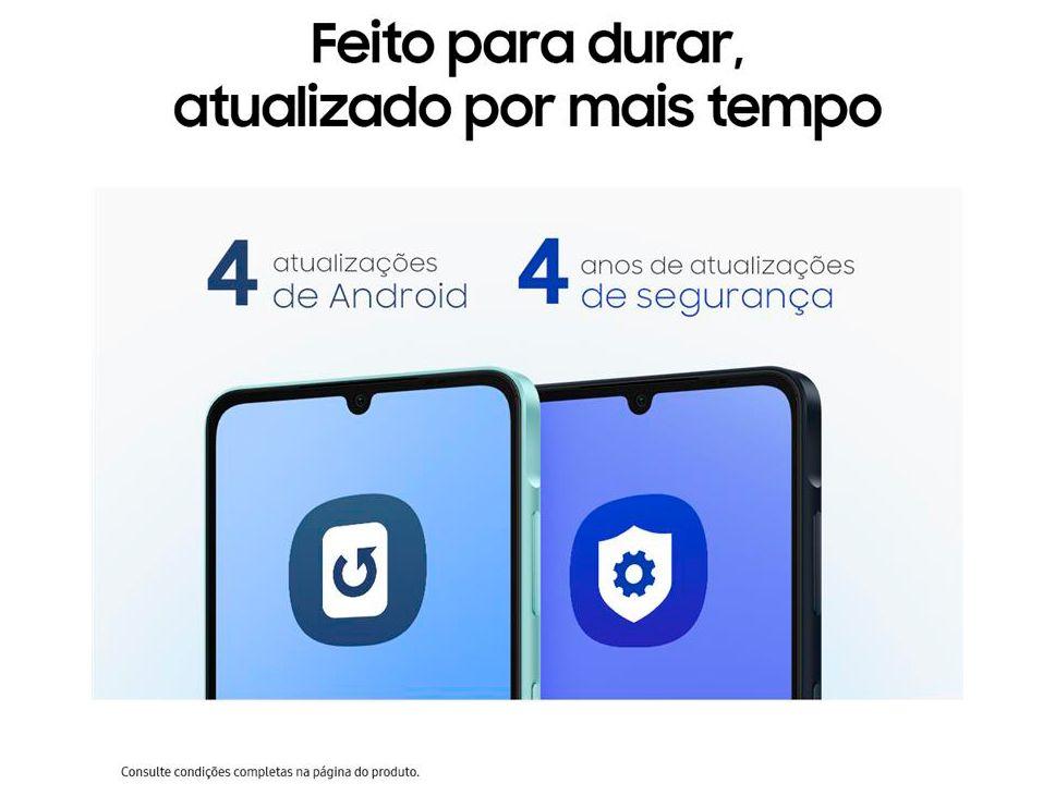 Smartphone Samsung Galaxy A06 5G 128GB 4GB RAM Cinza Câm. 50MP + Selfie 8MP