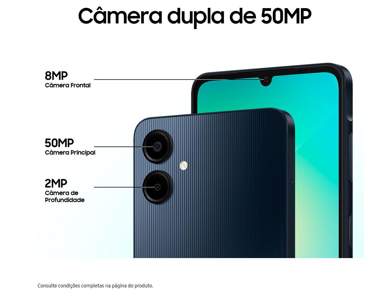 Smartphone Samsung Galaxy A06 5G 128GB 4GB RAM Cinza Câm. 50MP + Selfie 8MP