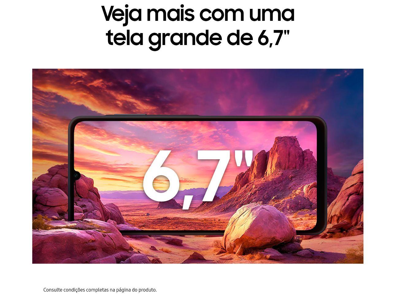 Smartphone Samsung Galaxy A06 5G 128GB 4GB RAM Cinza Câm. 50MP + Selfie 8MP