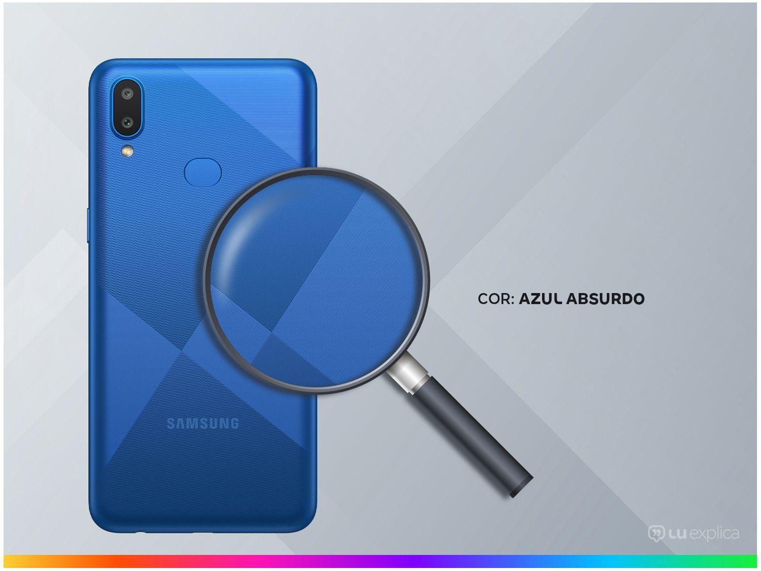 Smartphone Samsung Galaxy A10s 32GB Azul Absurdo - 4G 2GB RAM Tela 6,2” Câm. Dupla + Selfie 8MP