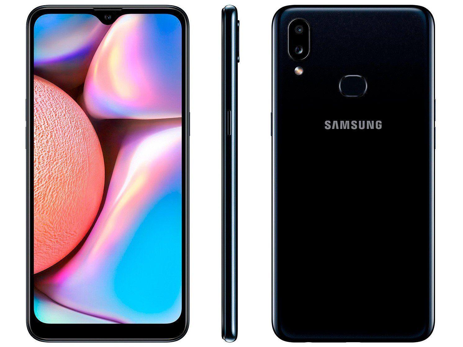 Smartphone Samsung Galaxy A10s 32GB Preto 4G 2GB RAM 6,2” Câm. Dupla + Selfie 8M