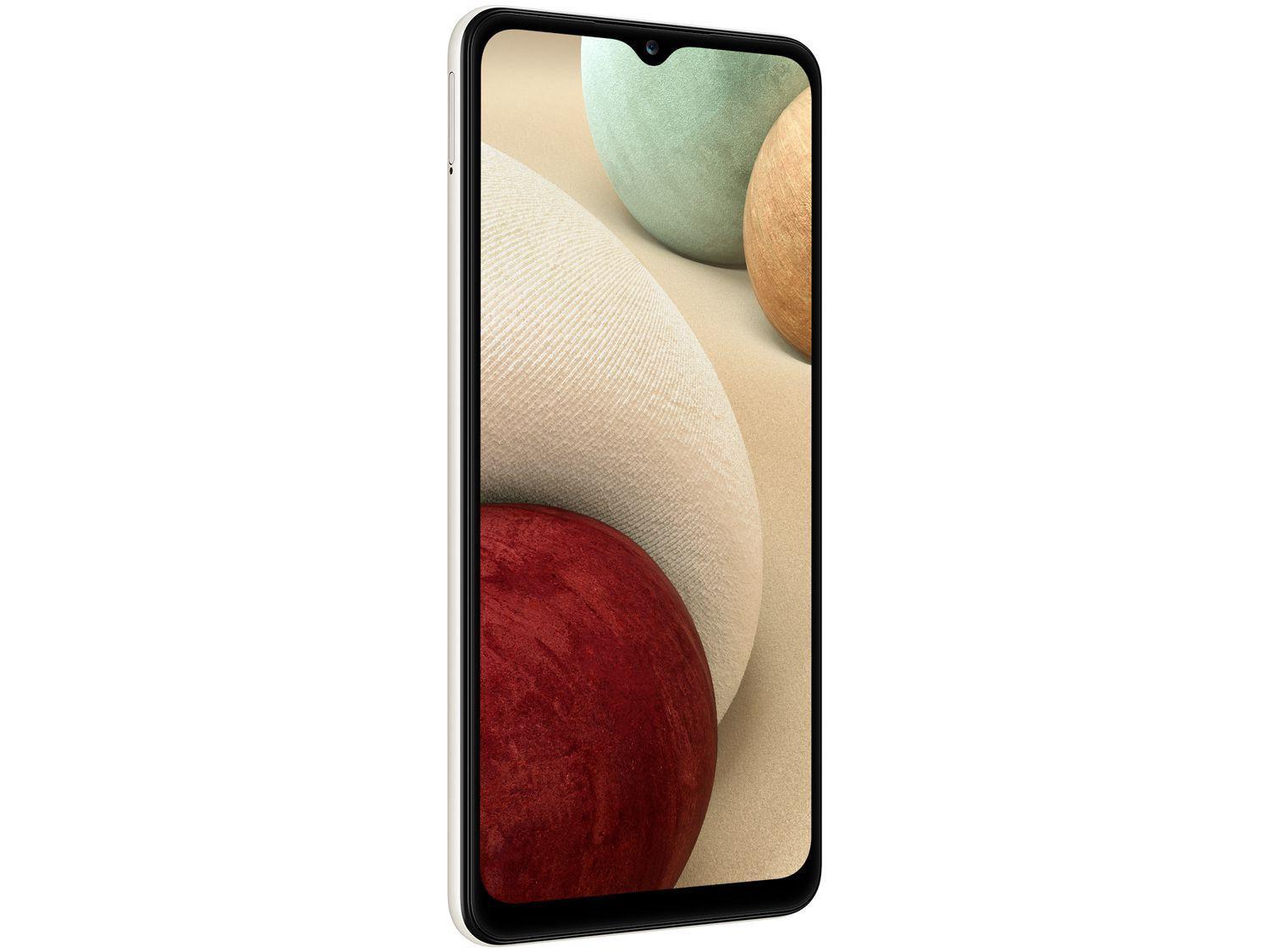 Smartphone Samsung Galaxy A12 64GB Branco 4G Octa-Core 4GB RAM 6,5” Câm. Quádrupla + Selfie 8MP