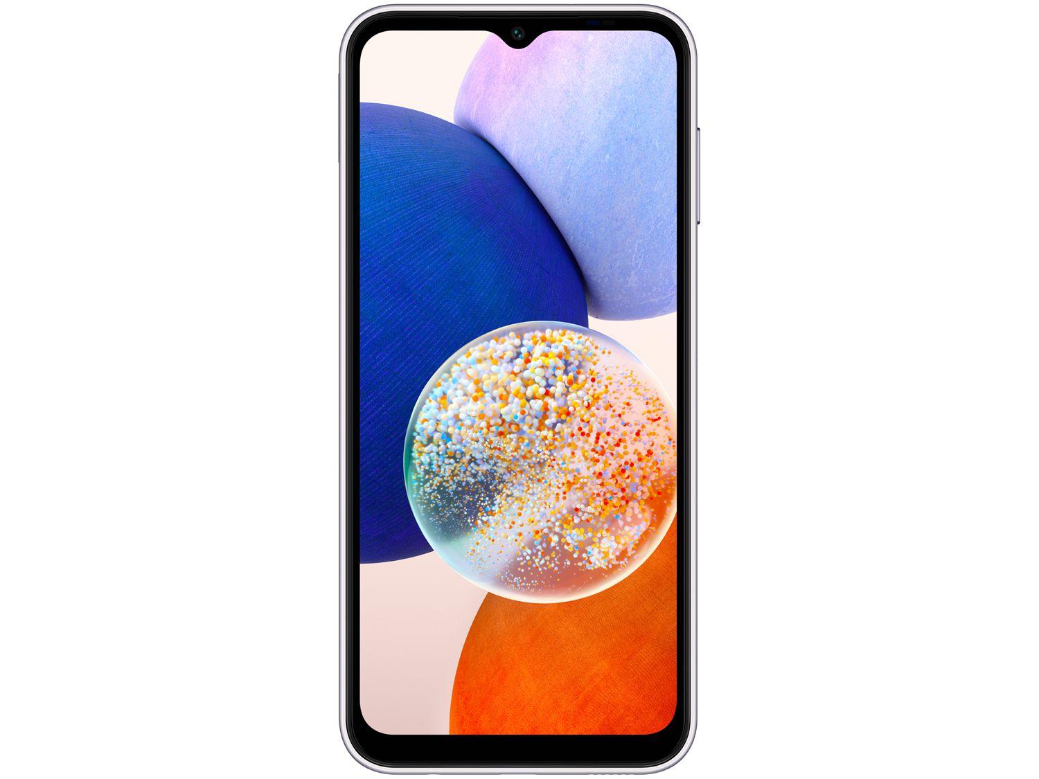 Smartphone Samsung Galaxy A14 128GB Prata 5G Octa-Core 4GB RAM 6,6" Câm. Tripla + Selfie 13MP